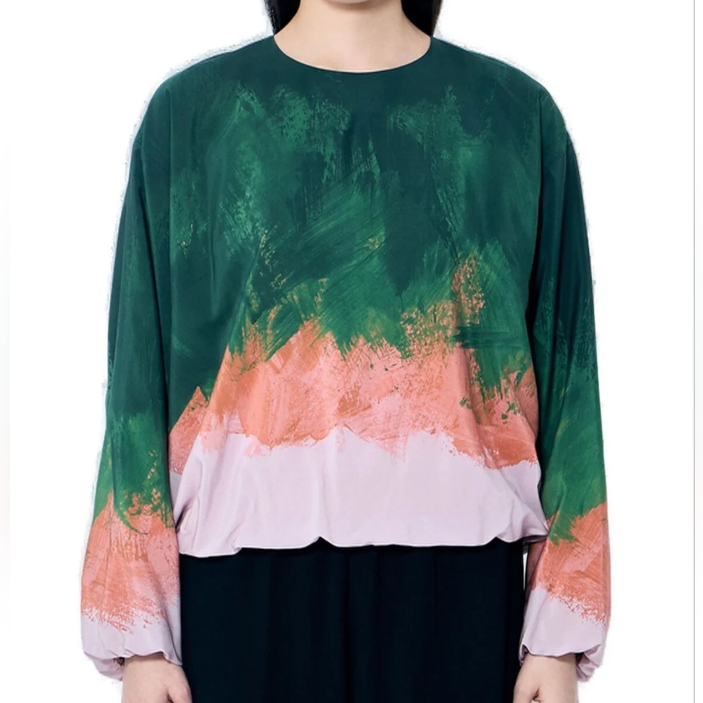 Dries Van Noten Capo Stretch-Silk Bubble Pullover Top - Picture 6 of 13
